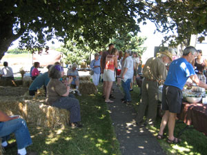 Guests beneath the trees